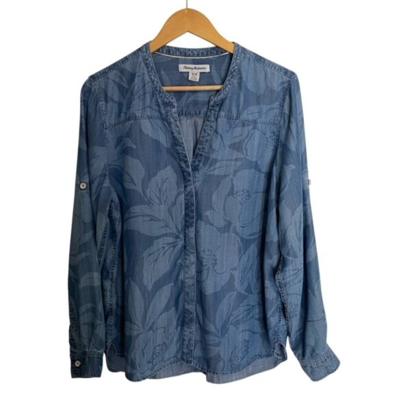 Tommy Bahama Big Sur Blooms Mission Beach Shirt in Skyline Wash Medium - Picture 2 of 4